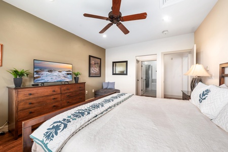 Primary bedroom with king bed