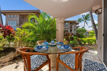 Breezy outdoor dining just off the main living area.