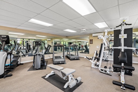 Stay energized in your well-equipped fitness center, featuring cardio machines, strength training equipment, and air conditioning for your comfort during every workout.