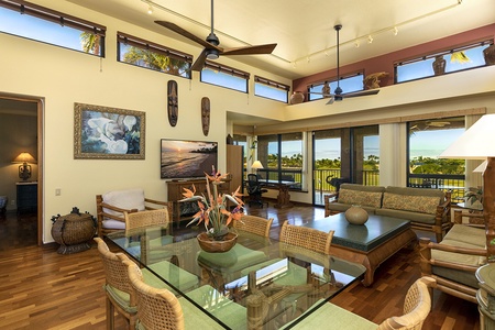 Open living space blends dining and lounging.