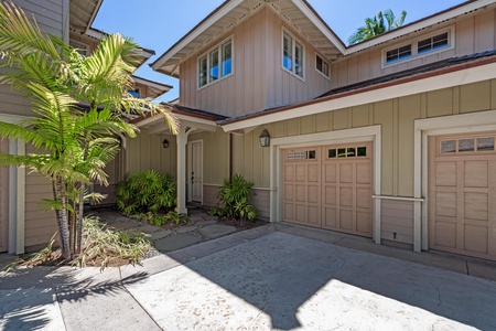 Exterior view of townhouse with garage