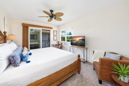 Primary bedroom with king bed