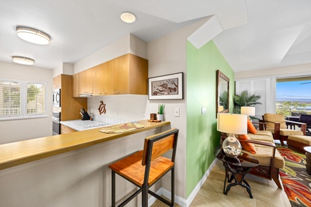 Bright, open kitchen and living space.