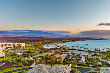 Aerial perspective of Waikoloa Beach Resort.