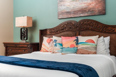 Primary bedroom with king bed