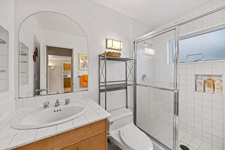 Your private bathroom offers everything you need for a comfortable stay.