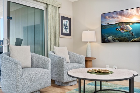 Living room with ocean views