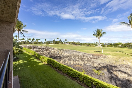 Golf course view framed from lanai.