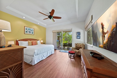 Primary bedroom with king bed