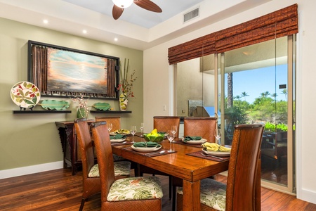 Dining area with seating for six
