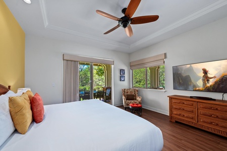 Primary bedroom with king bed