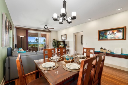 Dining area with seating for six