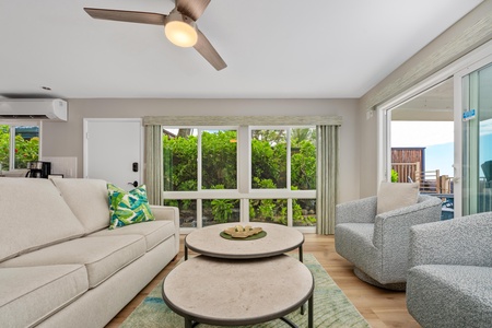Living room with ocean views