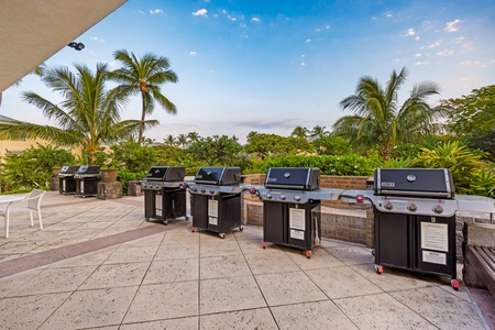 Community BBQ grills for your use.