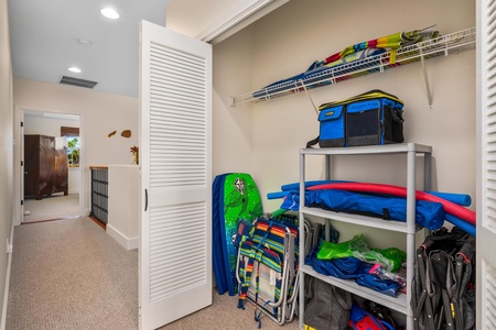 Closet with beach gear