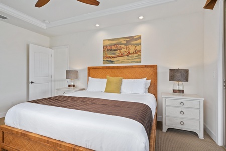 Primary bedroom with king bed