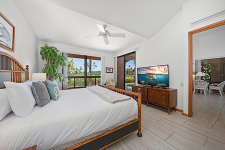 - Wake up to greenery and step outside through the sliding glass door for instant relaxation - Large flat screen TV adds entertainment from the comfort of bed - Inviting and bright with clean lines and natural wood accents throughout