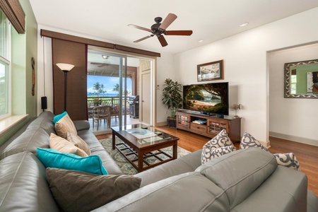 Living room with ocean views