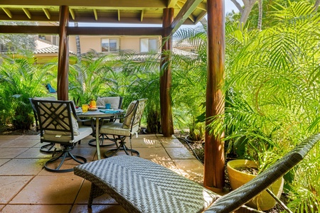 Peaceful space to sip coffee, read a book, or soak up warm tropical breezes