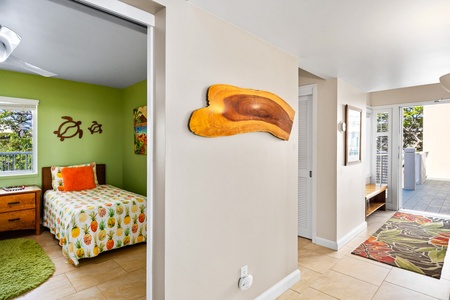 Lots of bright natural light throughout.