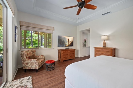 Primary bedroom with king bed