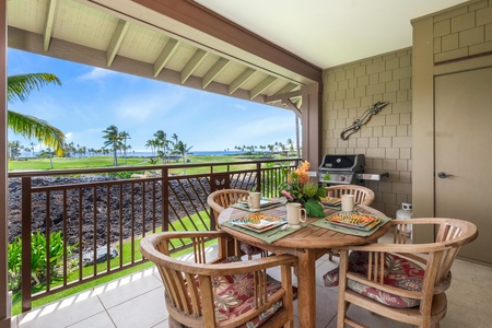 Covered lanai with ocean views