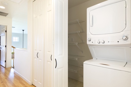 Stacked washer and dryer