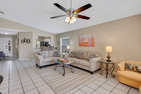 Living Room Enjoy the high ceilings and open floor plan