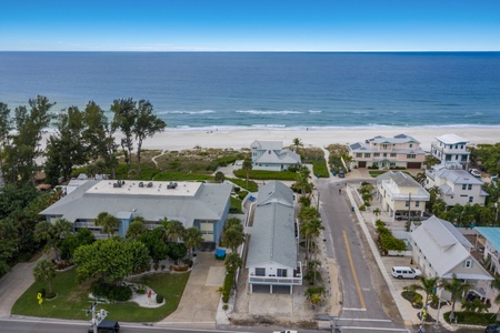 Aerial - Steps to the white sand beaches of AMI
