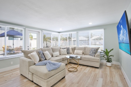 Spacious Living Room with Sectional and Pull Out