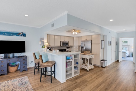 Kitchen with extra seating