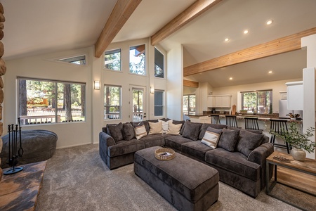 Skylights and vaulted ceiling living room