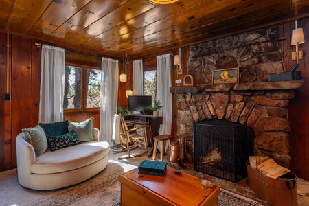Cozy up to the fireplace