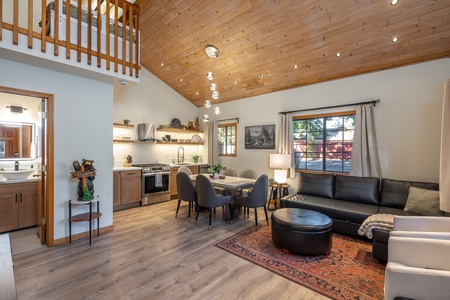 Open living area with dining