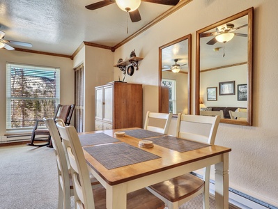 Dining Area Dining Area Dining Table, Chairs, Ceiling Fan, 34" Flat Screen TV