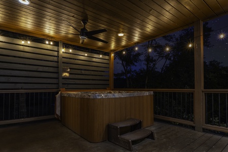 Private hot tub for your enjoyment on the back deck