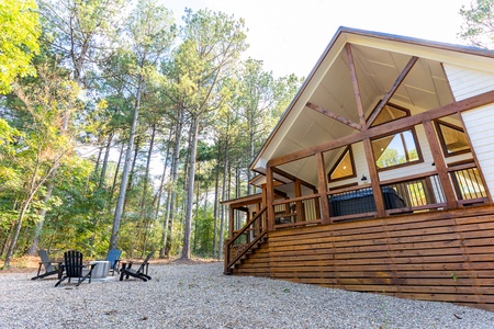 Welcome to Needle + Pine! A beautiful custom 1 bedroom cabin nestled in the pines of the Ouachita National Forest.