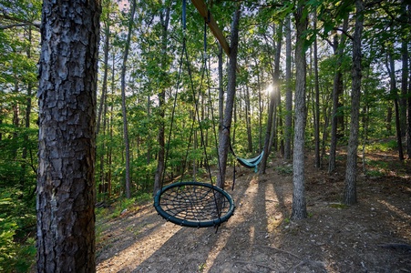 Relax outdoors in the hammock or swing.