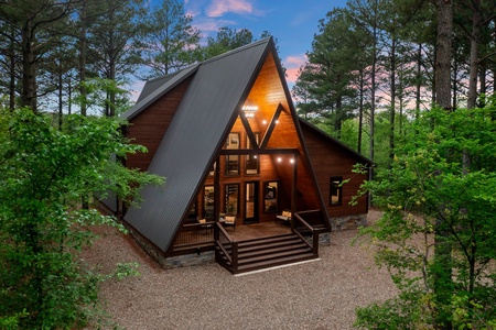 Escape to Wildcat Point, a unique A-frame cabin in Broken Bow, Oklahoma.