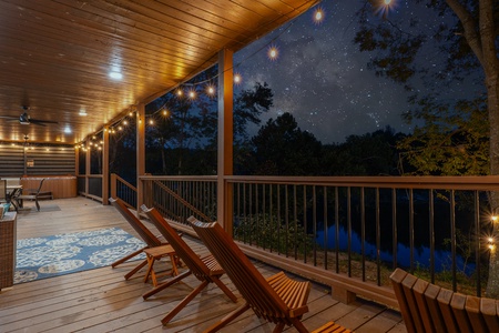 The back deck has views of the river