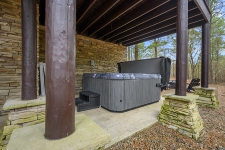 As the day winds down relax in the private hot tub on the lower level.