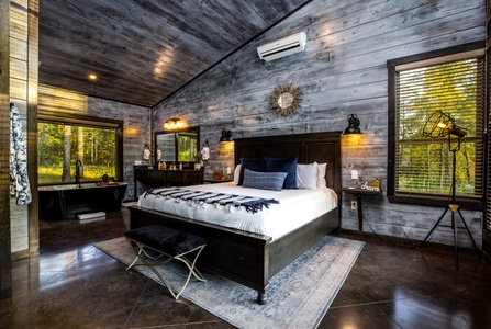 Master bedroom in the main cabin.