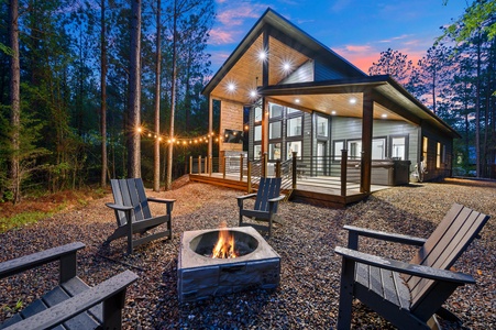 A fire pit ready for all of your cabin memories