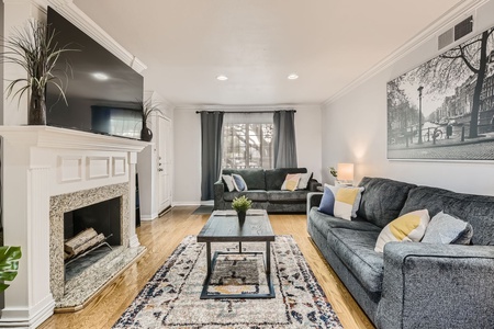 Living room with fireplace