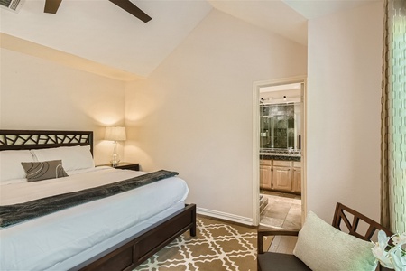 Master bedroom with king sized bed