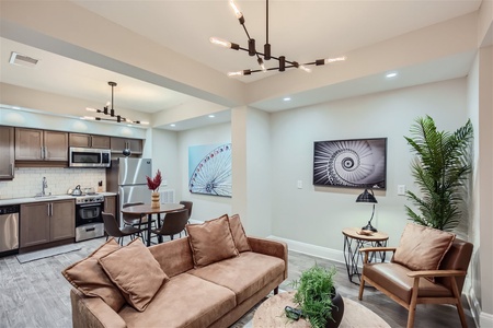 kitchen and living area view