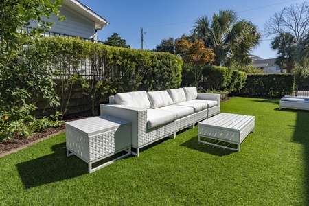 Outdoor seating at Carolina Elegance on Isle of Palms