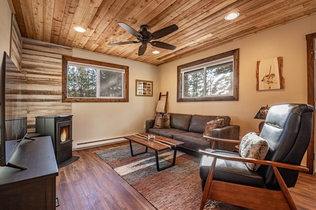 Living room with pellet stove