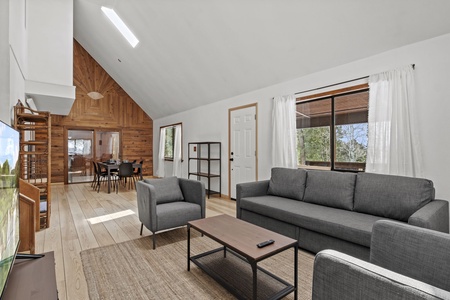 Living room and dining room