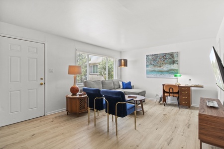 Living room with desk